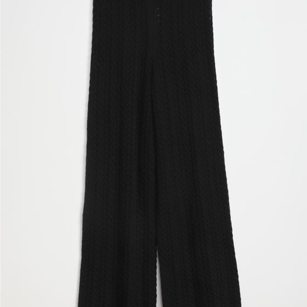 Balmy Breeze Black Crochet High-Waisted Swim Cover-Up Pants - Picture 6 of 7